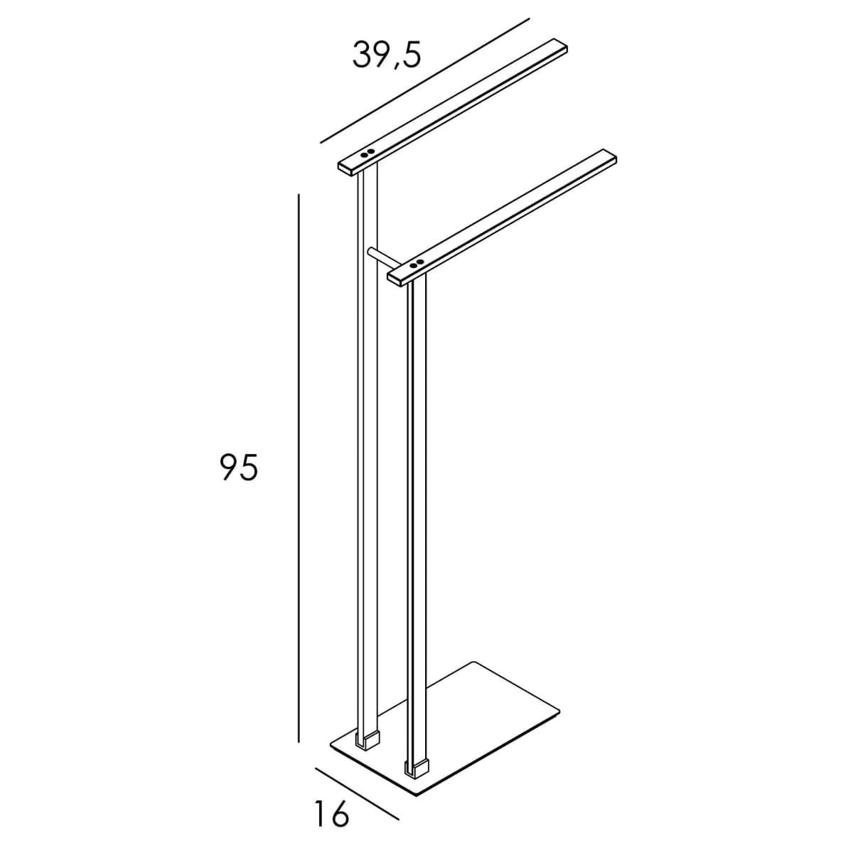 Toallero de pie acabado cromo + madera - Imagen 2