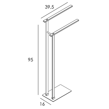 Toallero de pie acabado cromo - Imagen 2