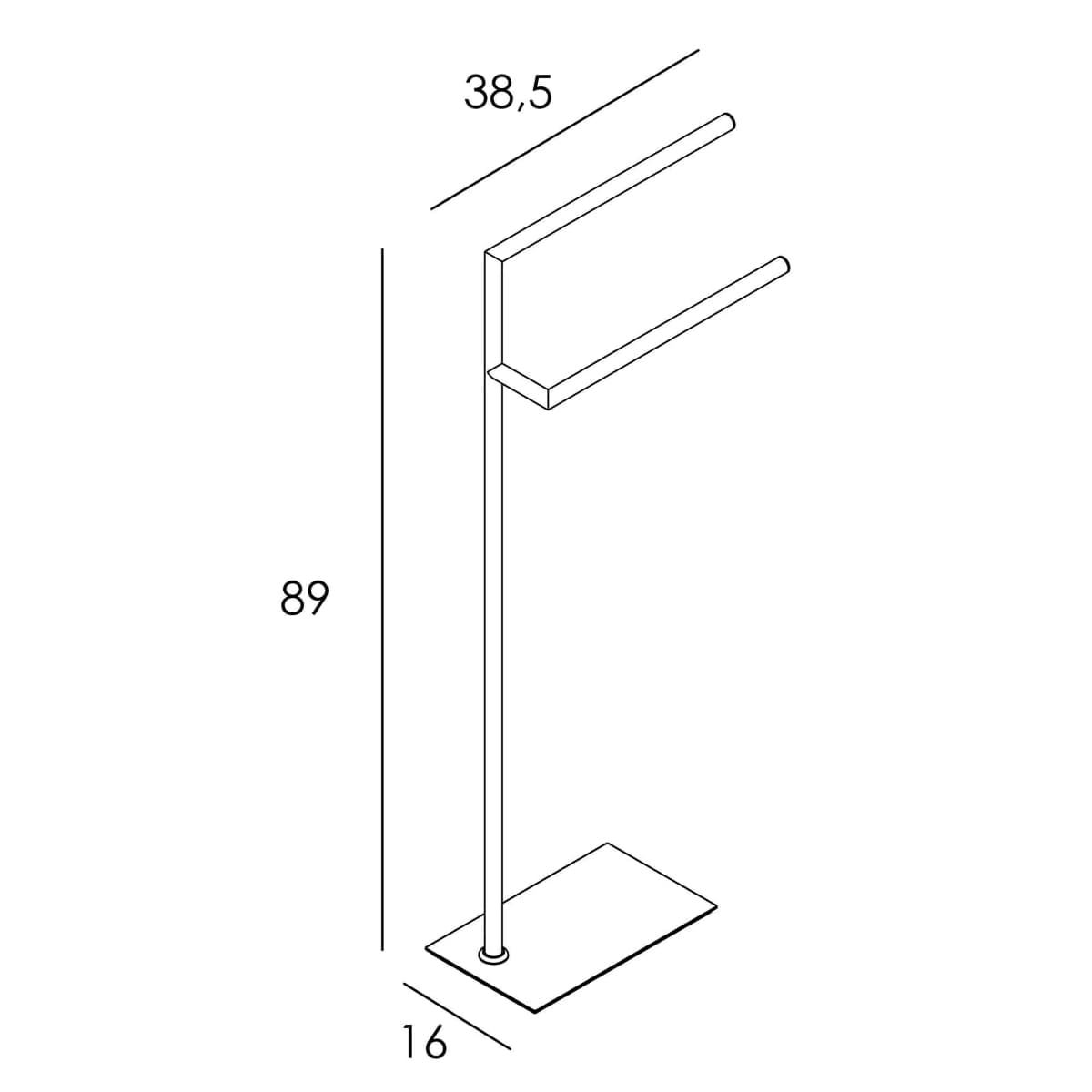 Toallero de pie acabado negro mate - Imagen 2