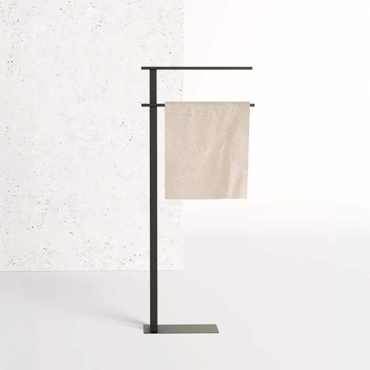 Toallero de pie acabado negro mate - Imagen 1