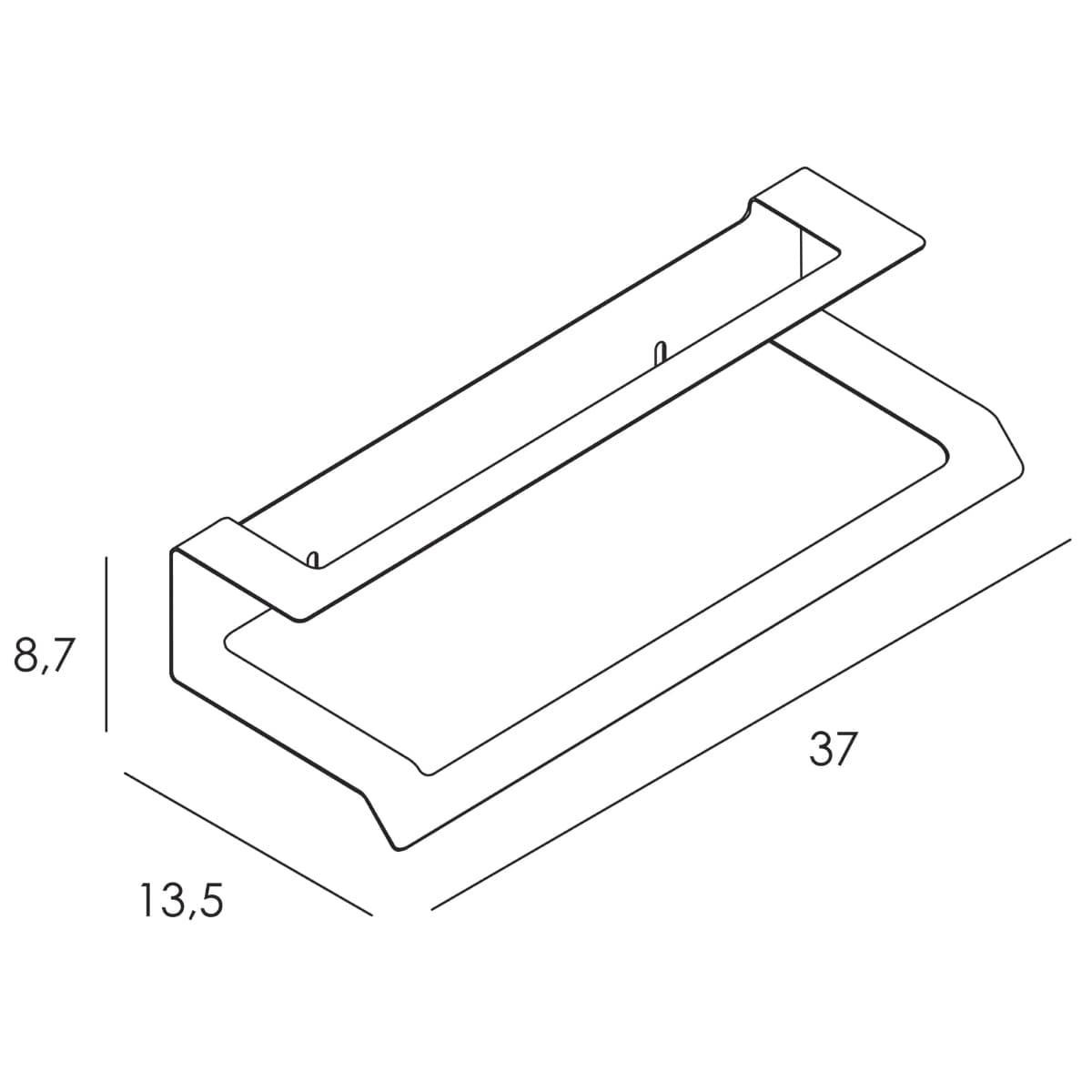 Toallero doble 37 cm serie SLIM inox cepillado - Imagen 2