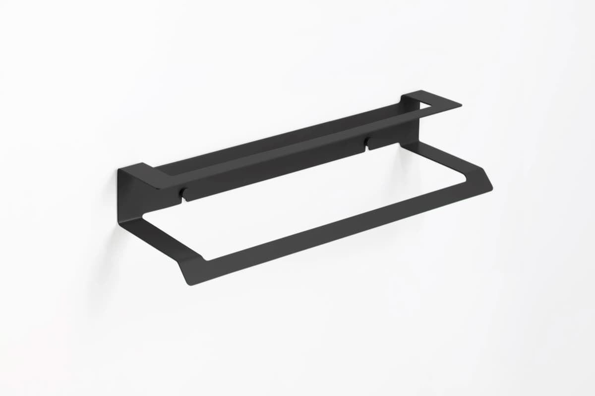 Toallero doble 37 cm serie SLIM negro mate - Imagen 1