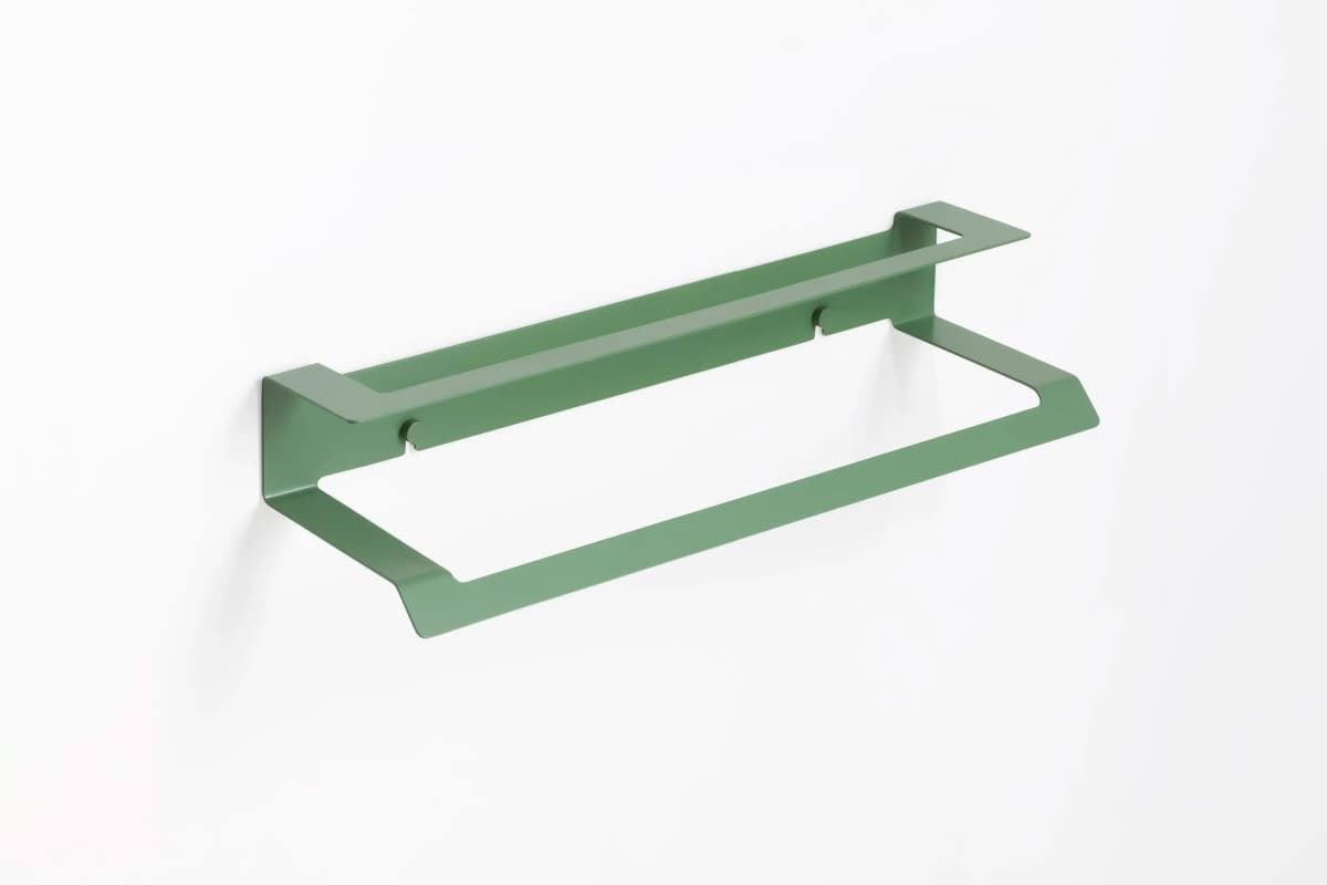 Toallero doble 37 cm serie SLIM verde reseda - Imagen 1