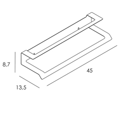 Toallero doble 45 cm serie SLIM inox cepillado - Imagen 2