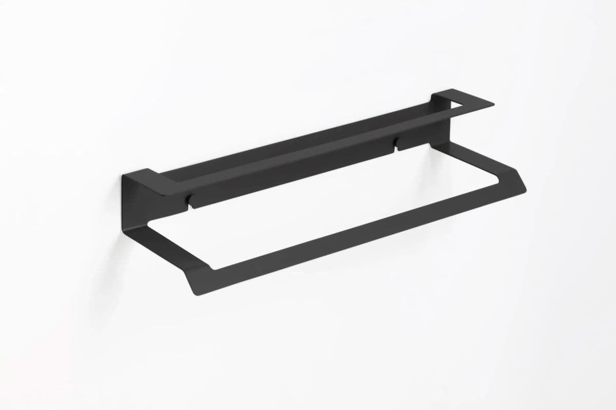 Toallero doble 45 cm serie SLIM negro mate - Imagen 1