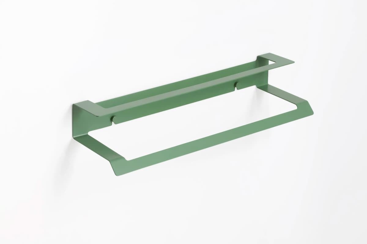 Toallero doble 45 cm serie SLIM verde reseda - Imagen 1