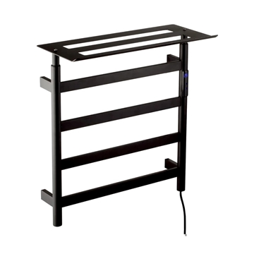 Toallero eléctrico con repisa acabado negro mate - Imagen 1