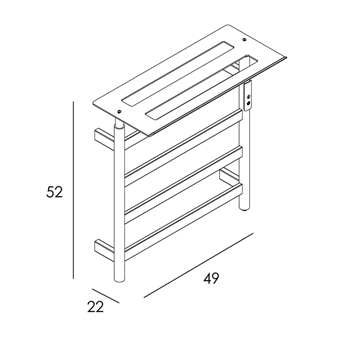 Toallero eléctrico con repisa acabado pulido brillo - Imagen 2