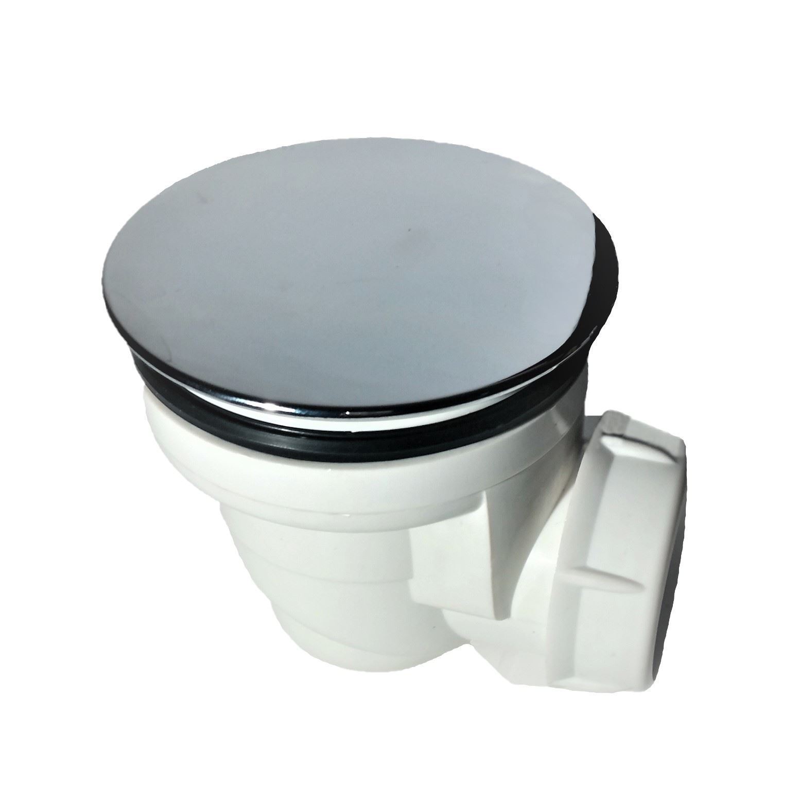 Válvula de desagüe con tapa cromada para platos de ducha de 60 mm - Imagen 1