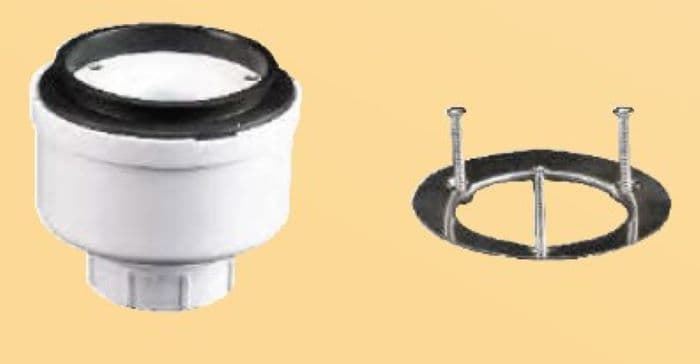 Válvula de desagüe para platos salida vertical 90 mm con arillo acero inox 3 tornillos - Imagen 1