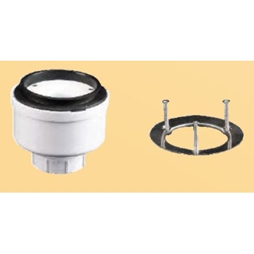 Válvula de desagüe para platos salida vertical 90 mm con arillo acero inox 3 tornillos - Imagen 1